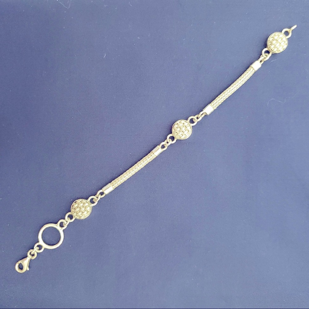 925 Sterling Silver Braid Basket Weave Bracelet Chain